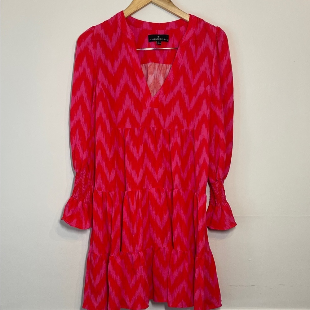 Tuckernuck Pomander Place Women’s Ikat Kenzie Dress Hot Pink S